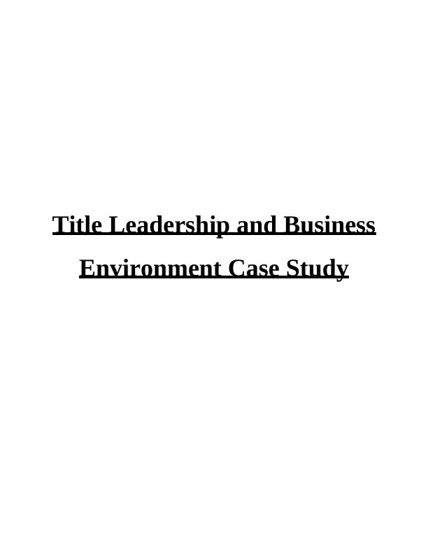 leadership case study business studies