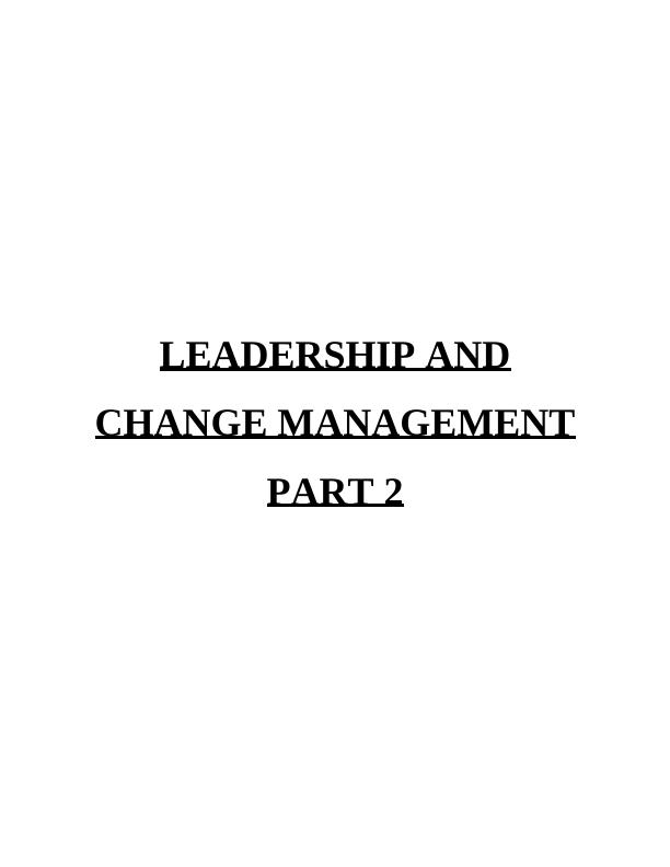 leadership and change management dissertation