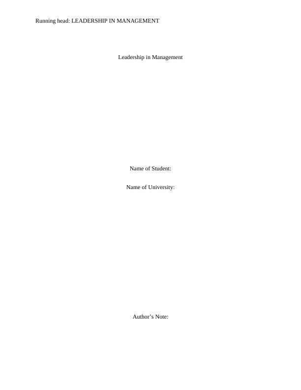 literature review leadership and management