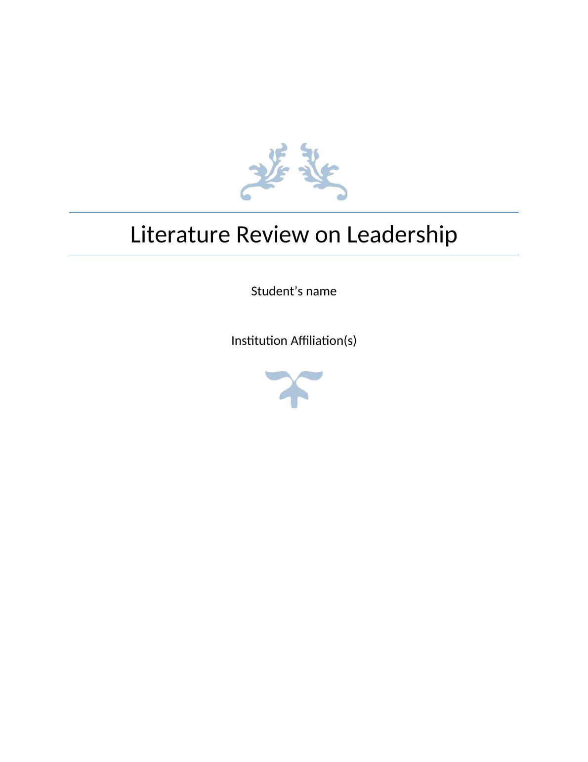 educational leadership literature review topics