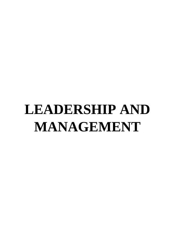Leadership and Management for Service Industries in Hospitality Industry_1