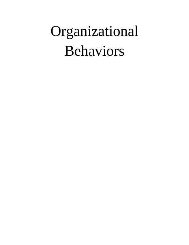 Leadership And Motivation In Organizational Behavior - Desklib Library