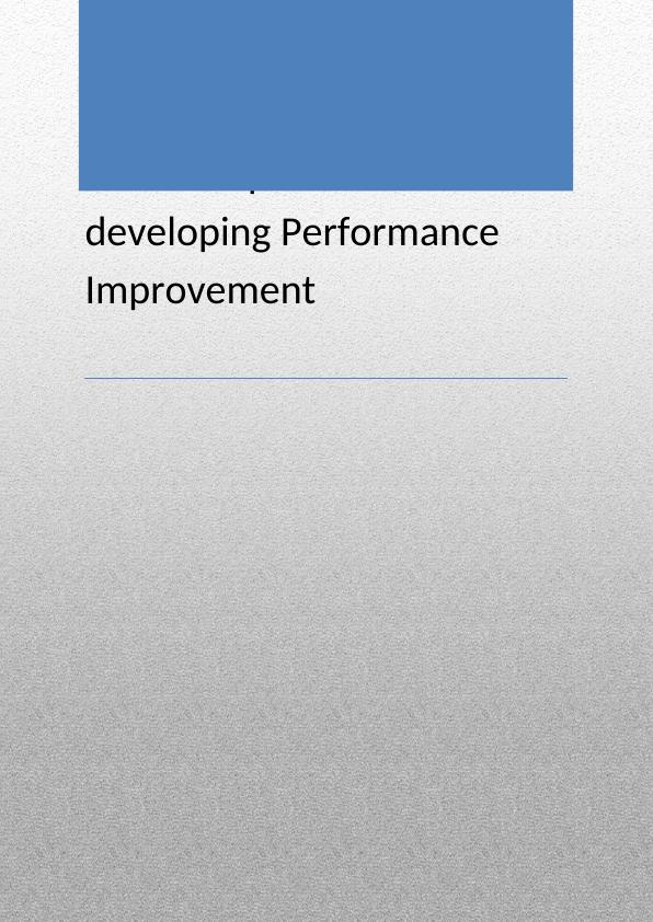 Leadership Roles In Developing Performance Improvement For Patient Care ...