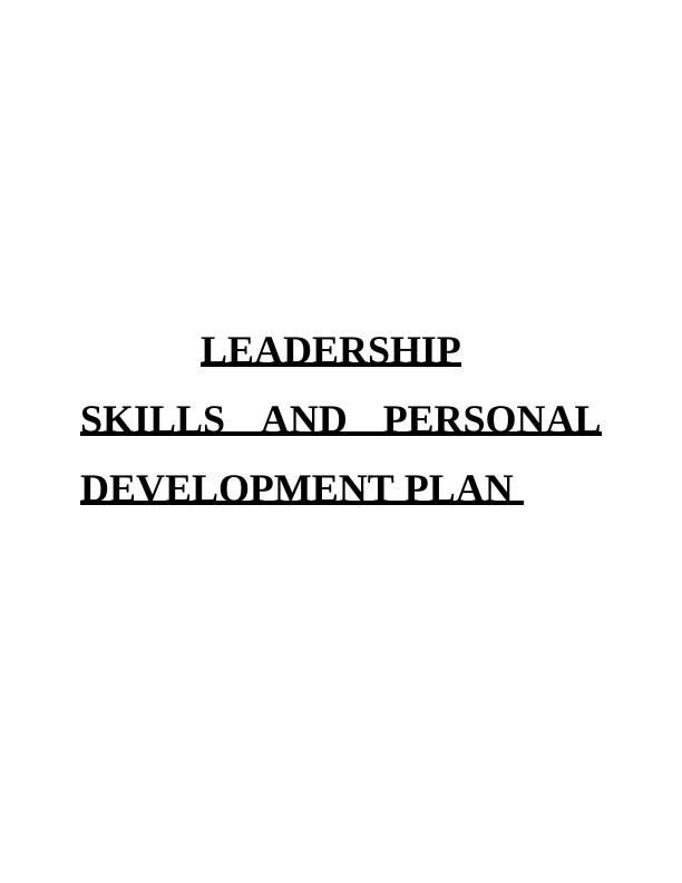 Leadership Skills and Personal Development Plan for Hospitality Industry_1