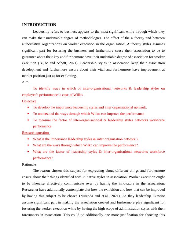 Impact Of Leadership Styles And Inter-organisational Networks On 