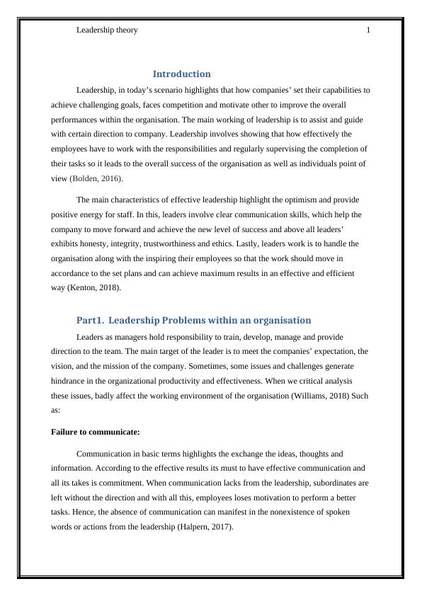 Leadership Theory and Integrative Leadership Paper_2