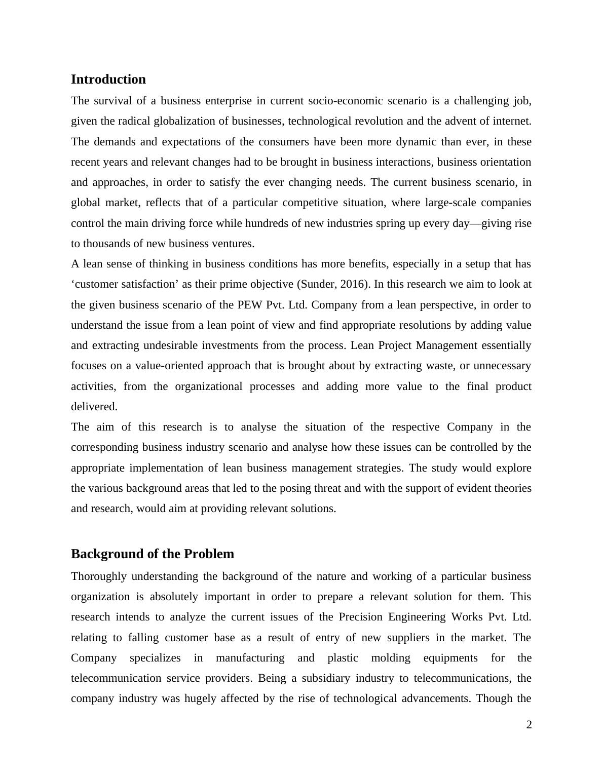 Leading Lean Projects: A Study on Precision Engineering Works Pvt. Ltd.