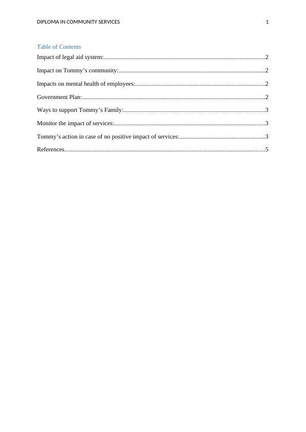 Impact Of Legal Aid System On Aboriginal Community: A Case Study Of Tommy