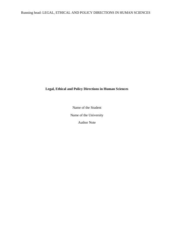 Legal, Ethical and Policy Directions in Human Sciences_1