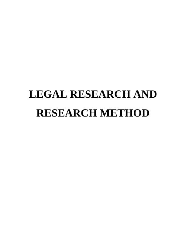 Legal Research and Research Methods_1