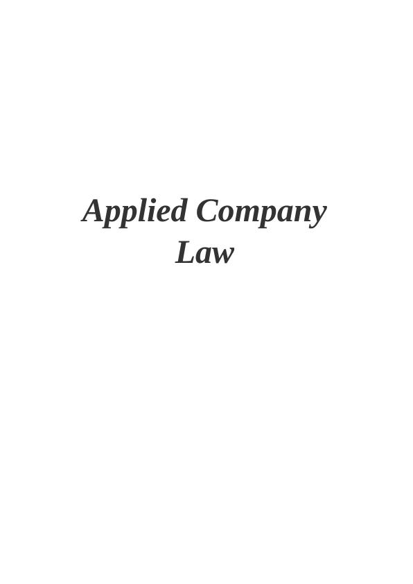 Legal Rights and Actions under Corporation Act 2001 for ACE Ltd and Its Members_1