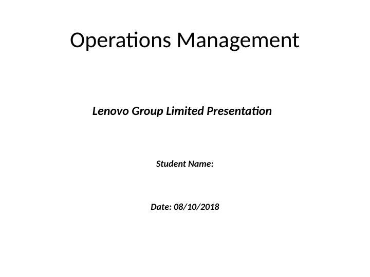 Operations Management - Lenovo Group Limited Presentation_1