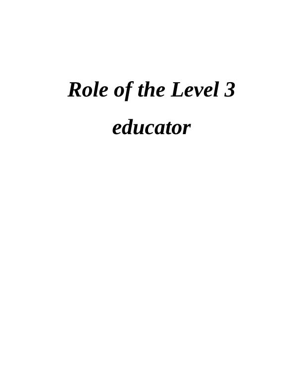 svq level 3 early education and childcare