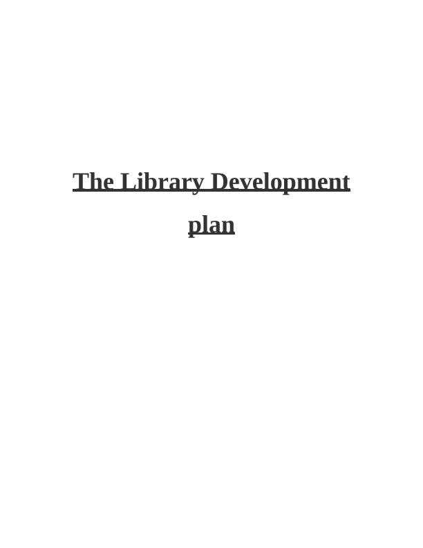 Library Development Plan for Waltham International College