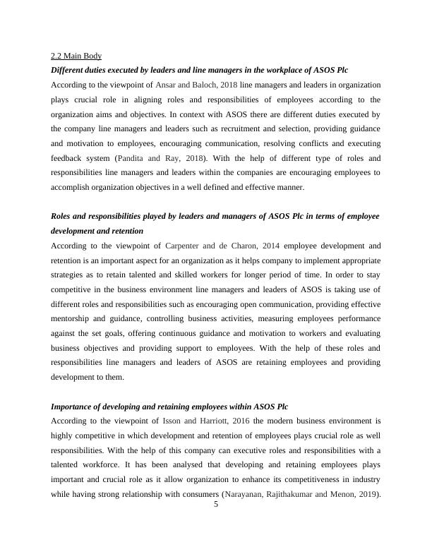 Research Project on Line Manager and Leaders' Duties for Talent Evolution and Retention in ASOS Plc_5