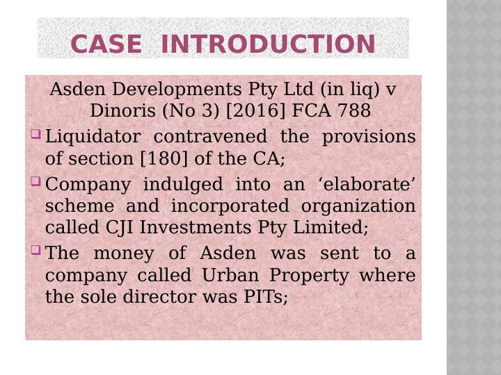 Breach of Duties by Liquidator: Case Analysis of Asden Developments Pty Ltd v Dinoris_2