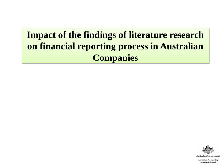 literature review on financial reporting