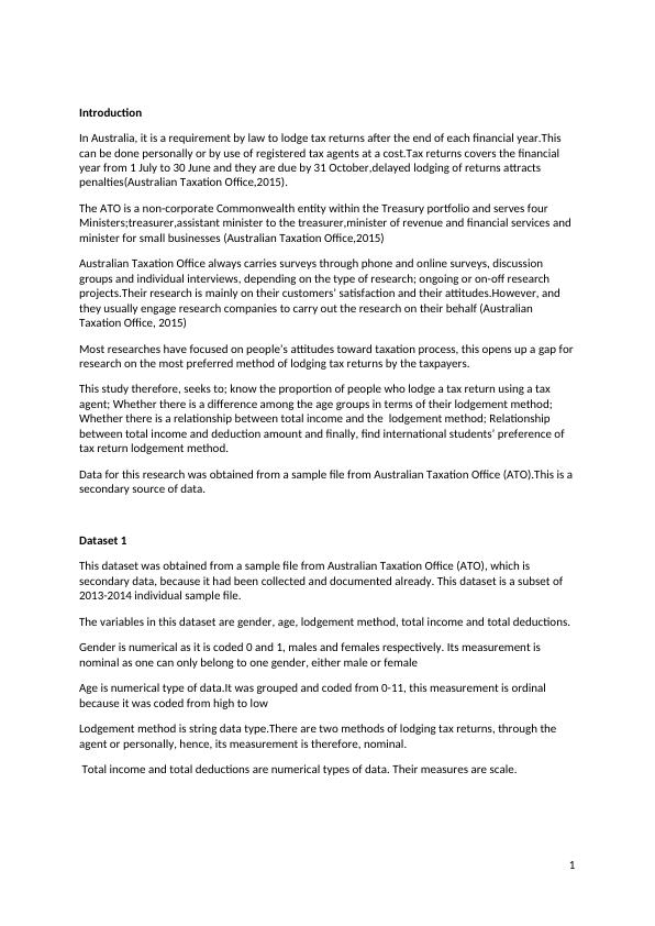 Factors Determining Lodging Method of Tax Returns - Desklib