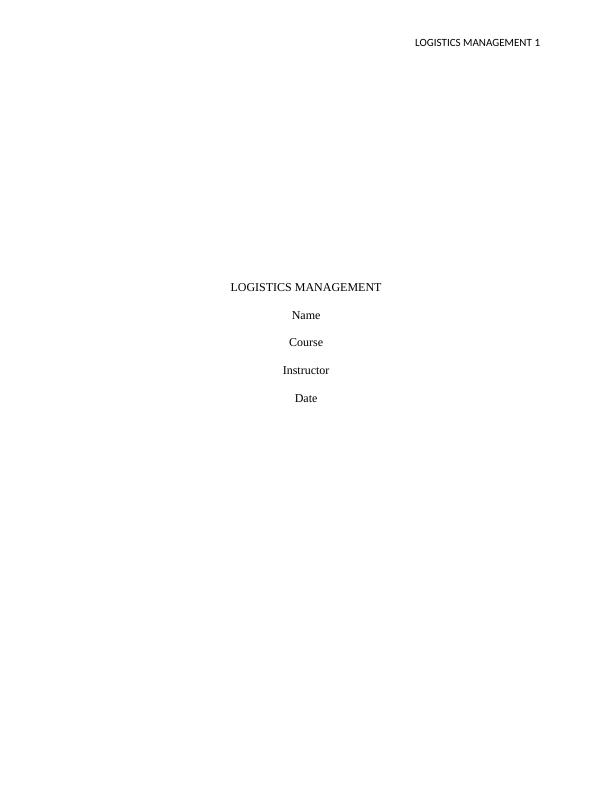 Logistics Management: Supply Chain and Success of Jaguar Land Rover_1