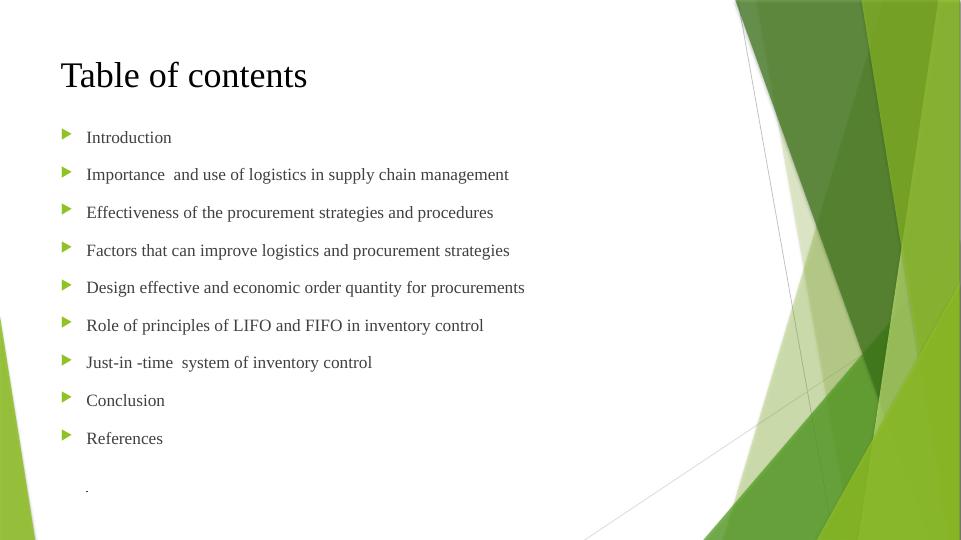 Logistics and Procurement Strategies in Supply Chain Management_2
