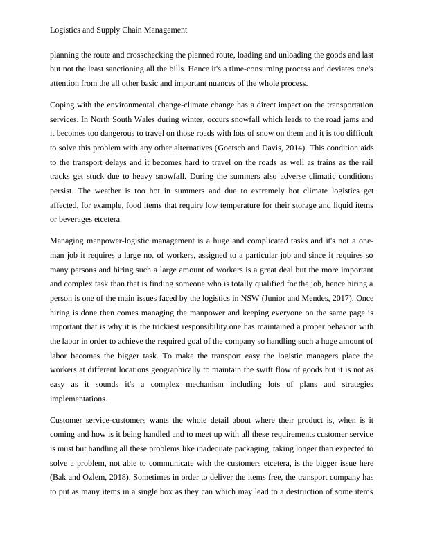 Logistics and Supply Chain Management Issues and Resolutions