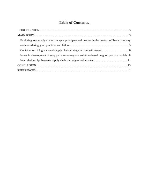 Logistics and Supply Chain Management in Tesla Company