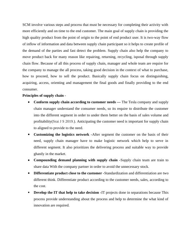 Logistics and Supply Chain Management in Tesla Company