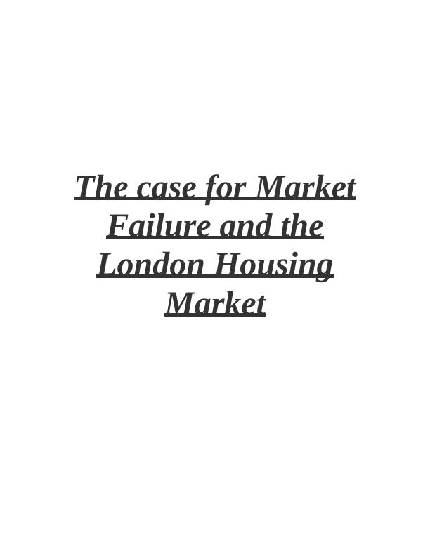 housing market failure essay