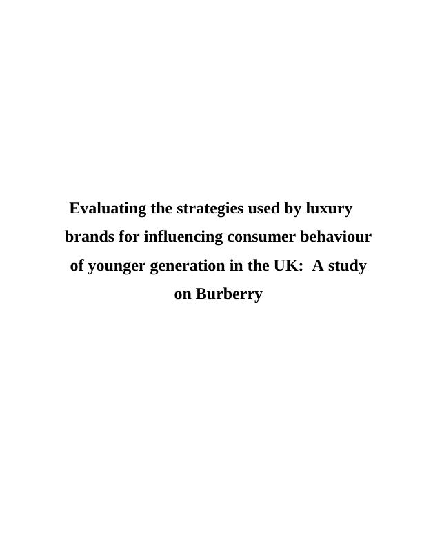 Evaluating Strategies of Luxury Brands on Consumer Behavior: A Study on Burberry_1
