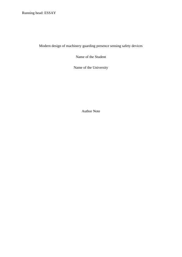 Machinery Guarding and Presence Sensing Safety Devices