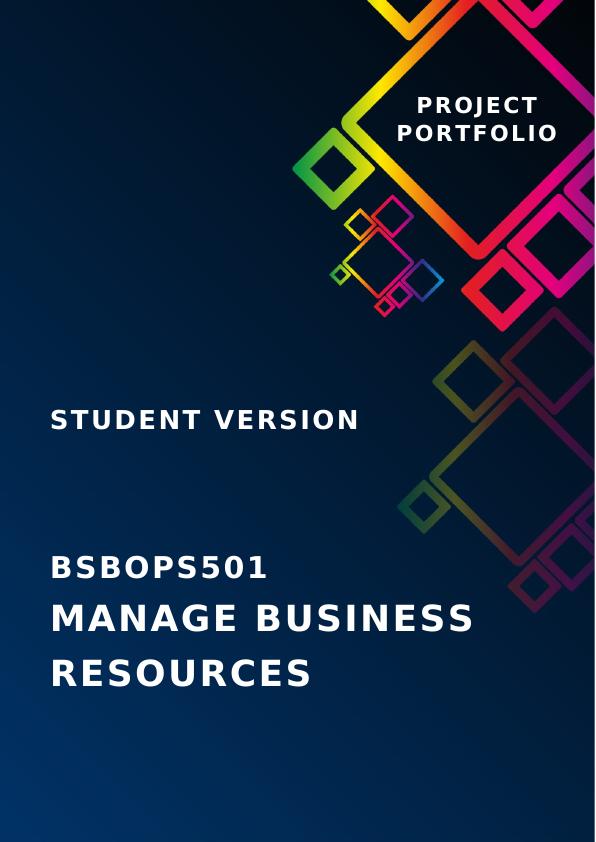 Manage Business Resources - BSBOPS501 | Desklib_1