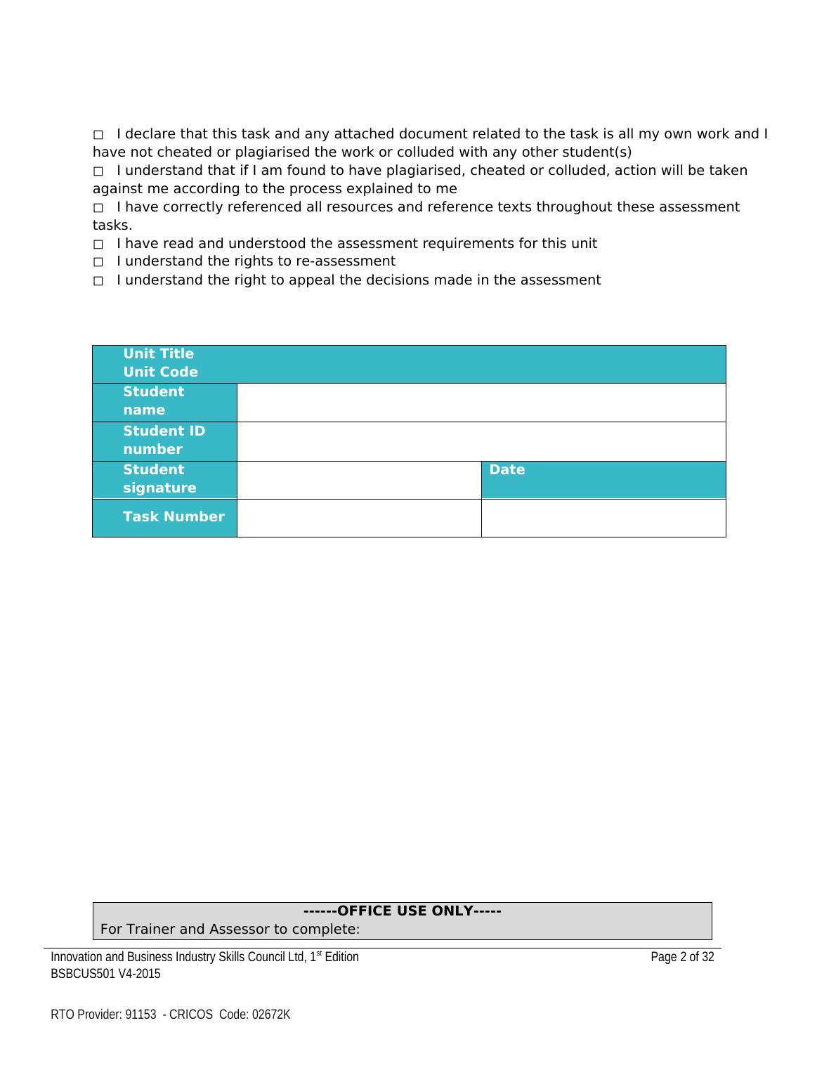 Manage Organisational Customer Service - BSBOPS505 | Desklib