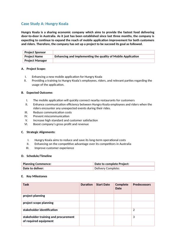 Assessment on BSBPMG530 - Manage Project Scope