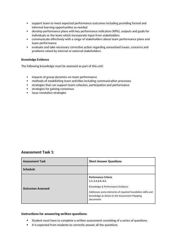 Manage Team Effectiveness Assessment Tool for BSBTWK502 - Manage Team Effectiveness_7