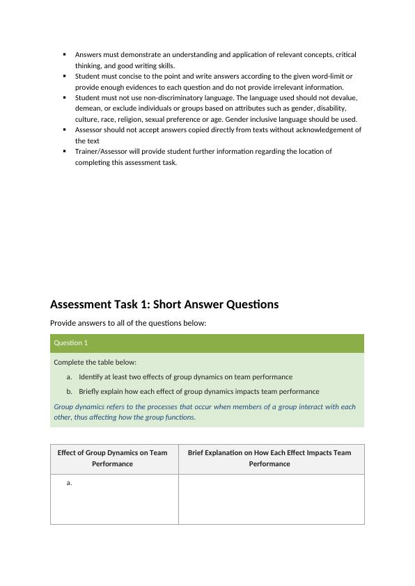 Manage Team Effectiveness Assessment Tool for BSBTWK502 - Manage Team Effectiveness_8