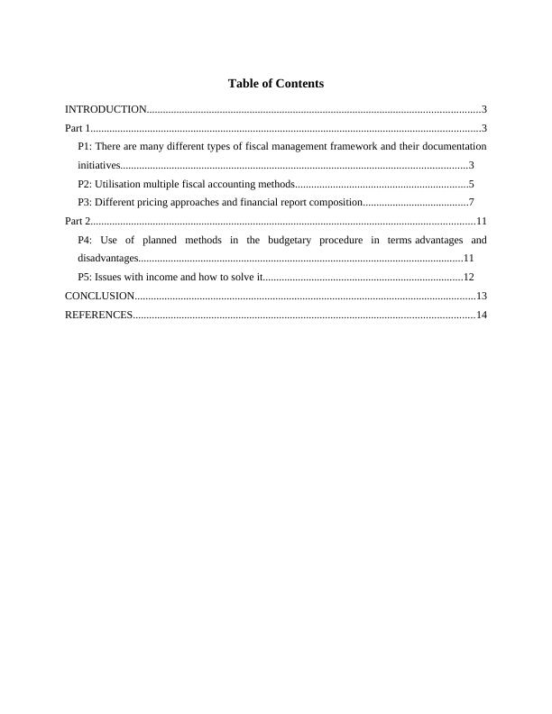 Management Accounting: Types of Fiscal Management Framework and Pricing ...