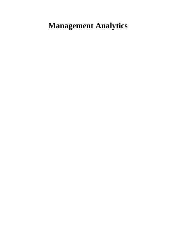 Management Analytics: Regression Analysis on Gender and Salary_1