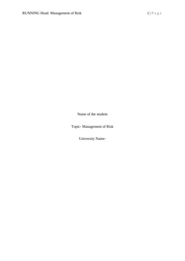 Management of Risk: Financial Analysis and Evaluation of Tesco Company_1