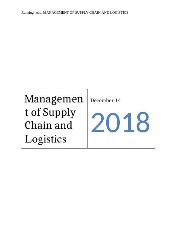 Management of Supply Chain and Logistics - A Case Study of Zara_1