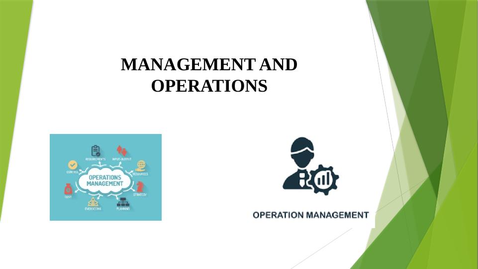 Management and Operations - Costa Cafe