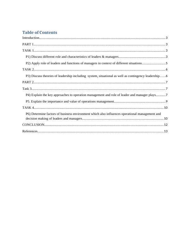 Management and Operations: Roles of Leaders and Managers, Theories of ...