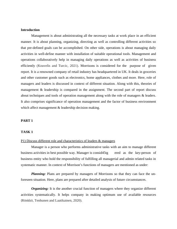 Management and Operations: Roles of Leaders and Managers, Theories of ...