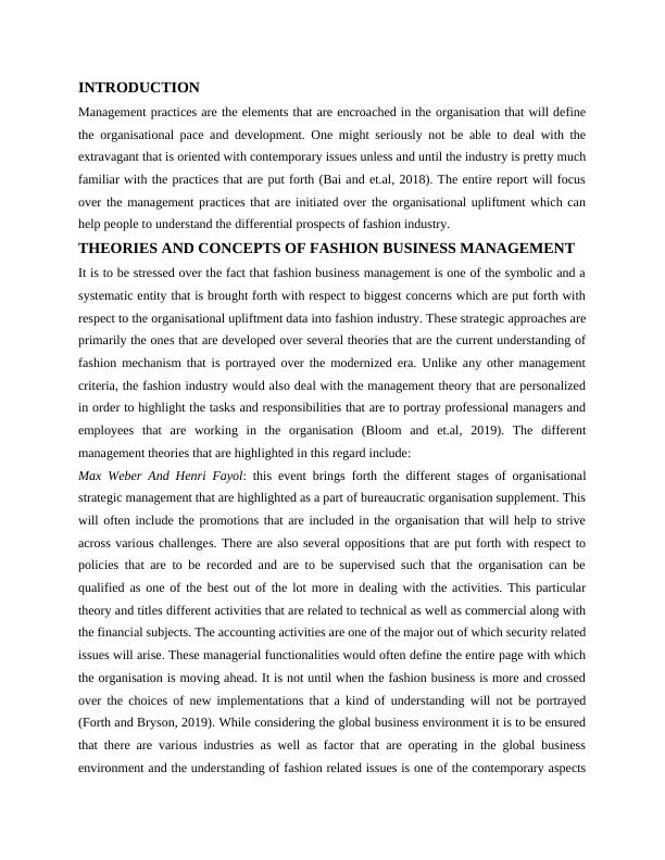 Management Practices in Fashion Industry Desklib