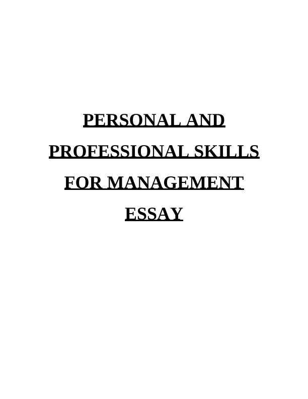 personal skills essay