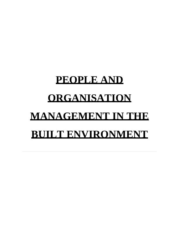 People and Organisation Management in the Built Environment_1