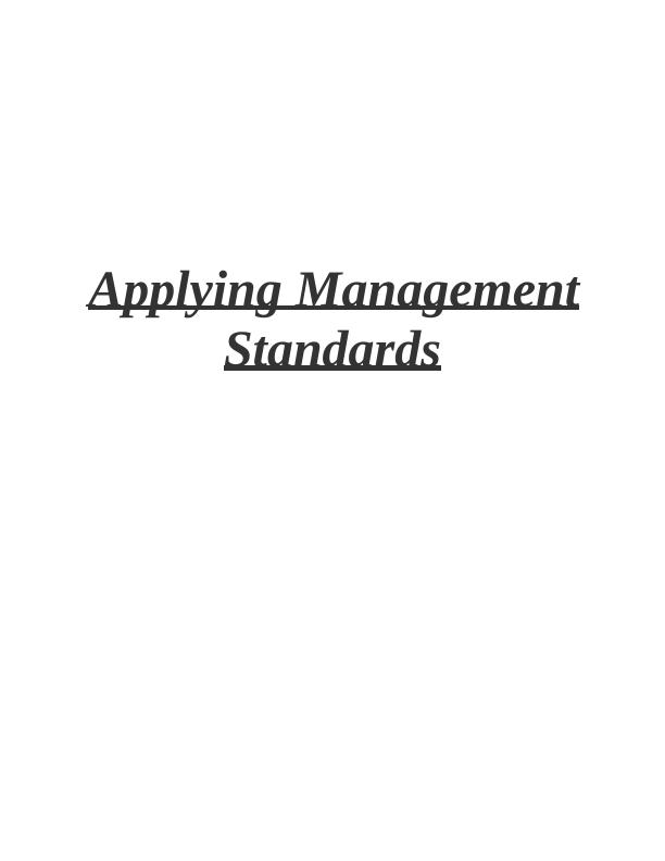 Applying Management Standards for Kitchen at Birmingham College of Food_1