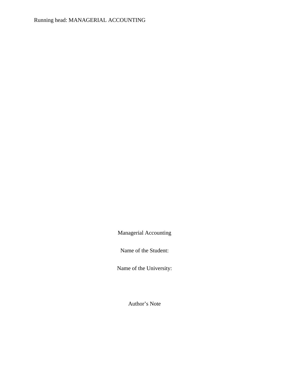 Managerial Accounting Standard Costing Practices in Businesses