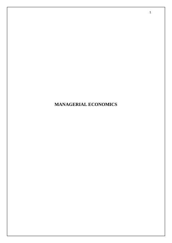 Managerial Economics: Demand and Supply Analysis_1