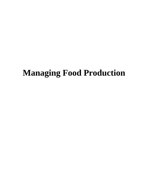 Managing Food Production Unit 9_1
