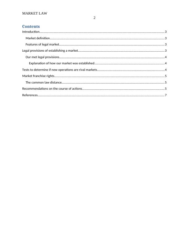 Market Law: Legal Provisions of Establishing a Market